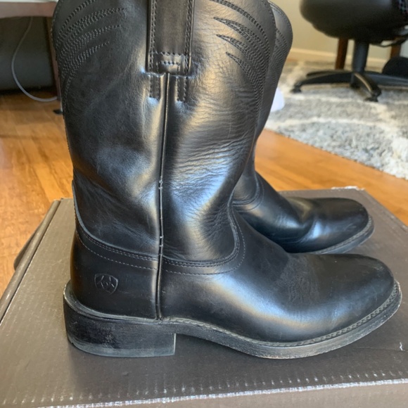 Men`s Black Ariat Roper Size 7D Dress Boots - Picture 10 of 11